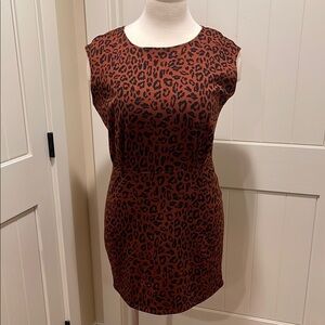 NWT Nine West Animal Print Sleeveless Sheath Dress Size XXL